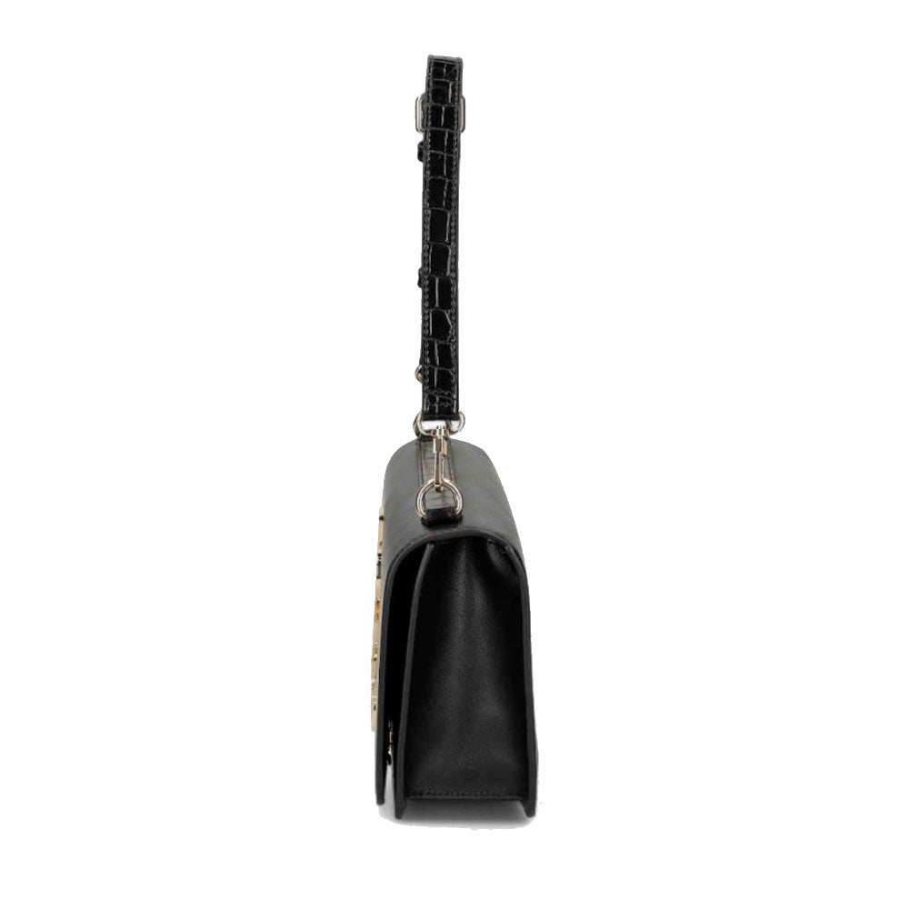 Borsa a Spalla LOVE MOSCHINO linea Love Nera con Inserti stampa Cocco