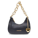 Mini Hobo Bag Donna LOVE MOSCHINO in Pelle Nera con Charm