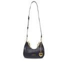 Mini Hobo Bag Donna LOVE MOSCHINO in Pelle Nera con Charm