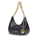 Mini Hobo Bag Donna LOVE MOSCHINO in Pelle Nera con Charm