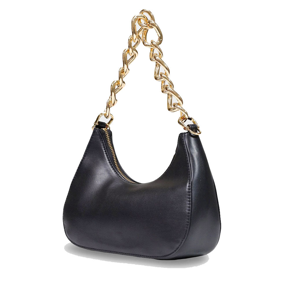 Mini Hobo Bag Donna LOVE MOSCHINO in Pelle Nera con Charm