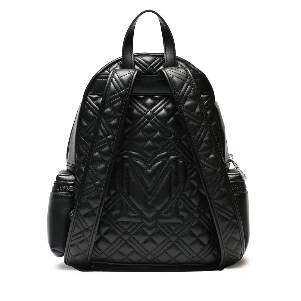 Zaino Donna Multitasche LOVE MOSCHINO linea Quilted colore Nero con Logo Canna di Fucile