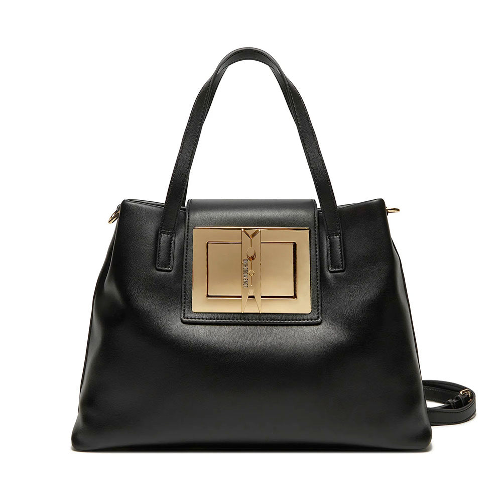 Borsa Donna a Mano con Tracolla LOVE MOSCHINO linea Clothespin Nera