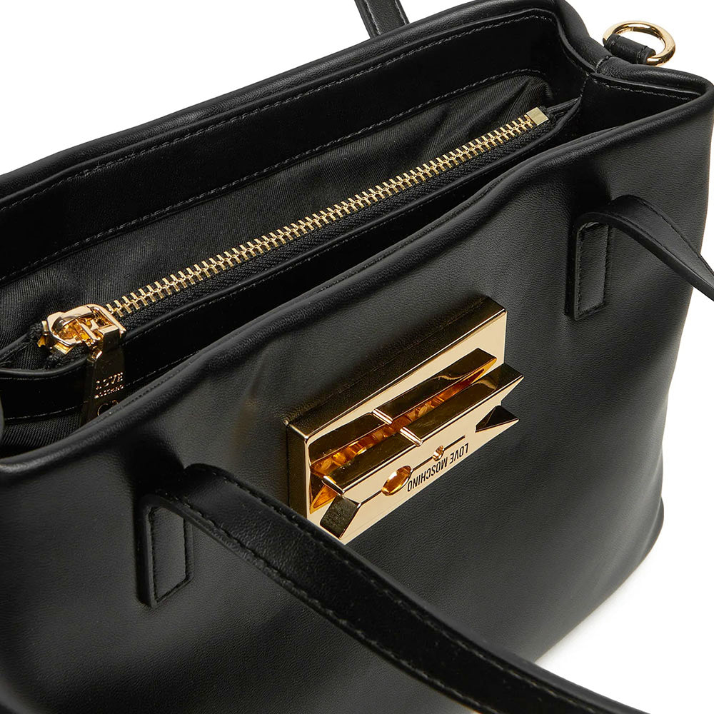 Borsa Donna a Mano con Tracolla LOVE MOSCHINO linea Clothespin Nera