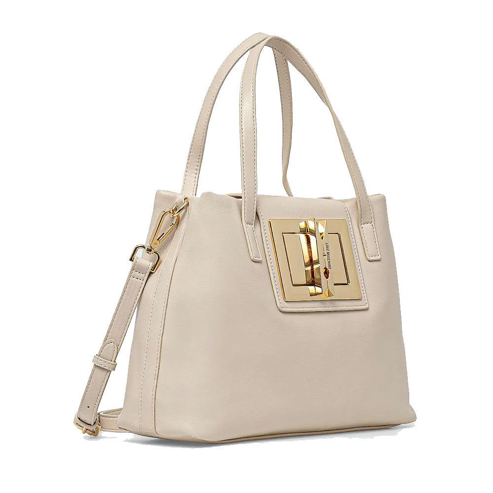 Borsa Donna a Mano con Tracolla LOVE MOSCHINO linea Clothespin Avorio