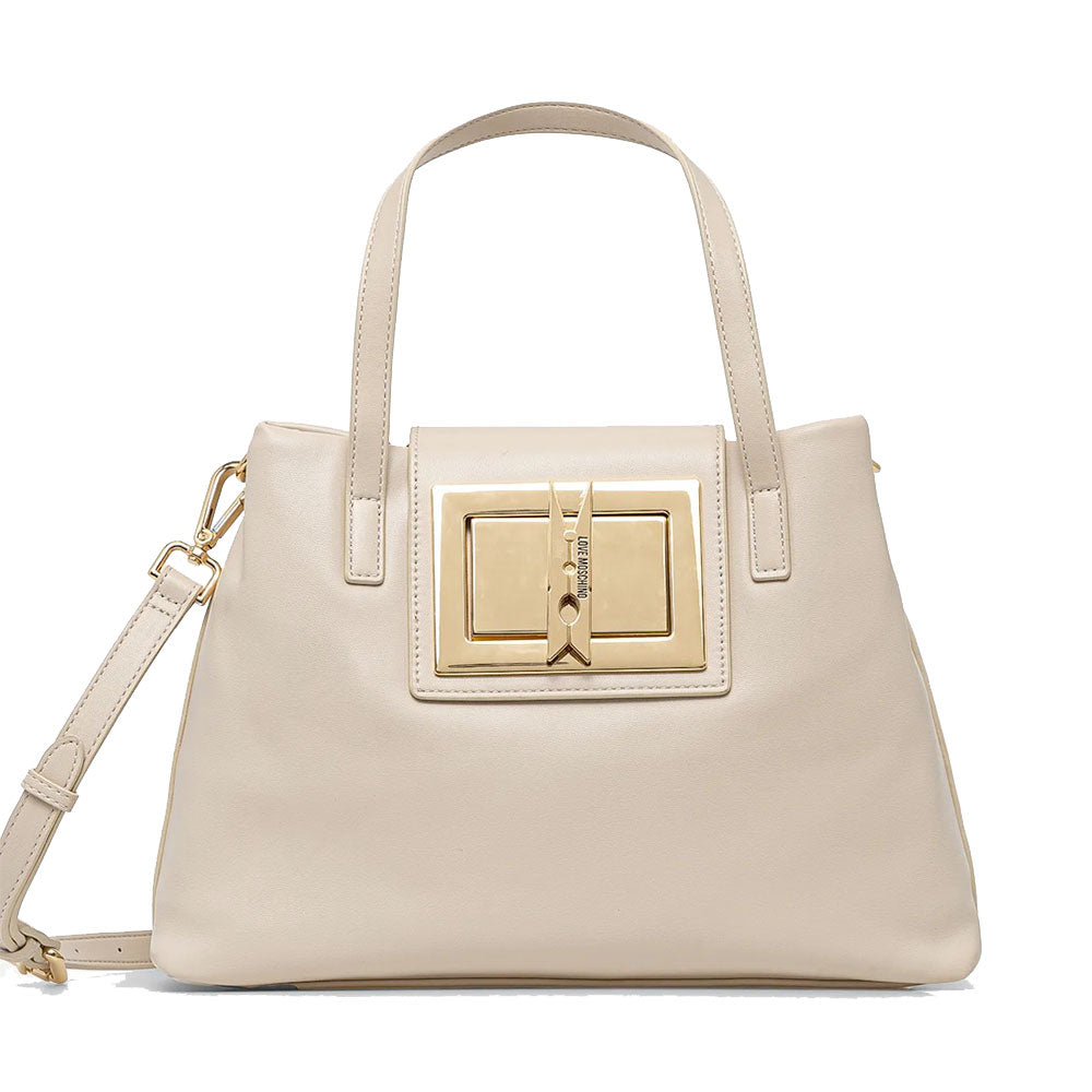 Borsa Donna a Mano con Tracolla LOVE MOSCHINO linea Clothespin Avorio