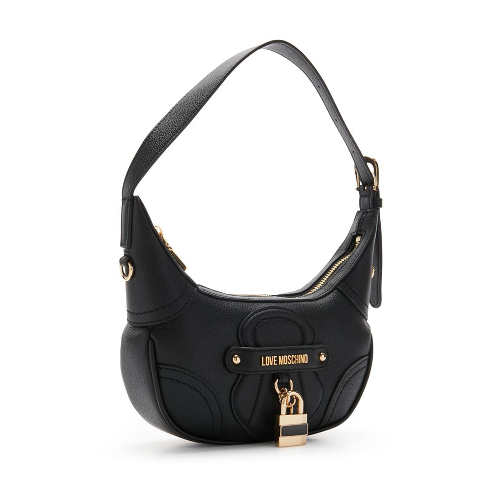 Hobo Bag Small LOVE MOSCHINO linea Padlock colore Nero