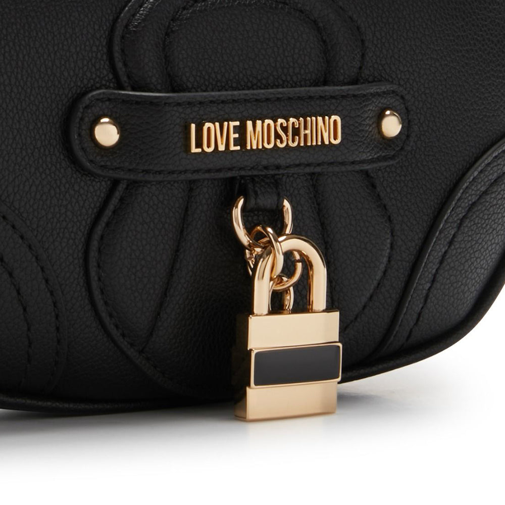 LOVE MOSCHINO PADLOCK LINIE 
Hobo Bag Small in Schwarz