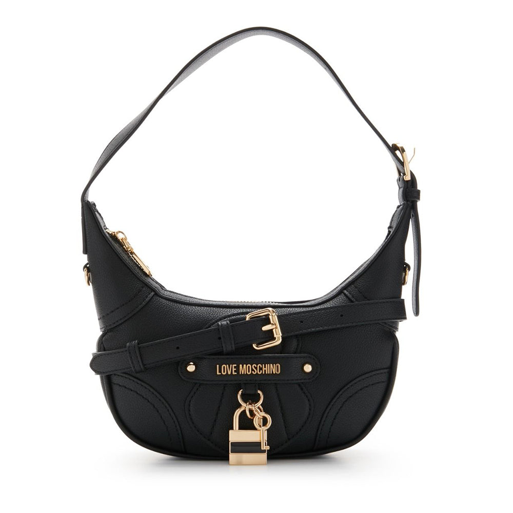 Hobo Bag Small LOVE MOSCHINO linea Padlock colore Nero