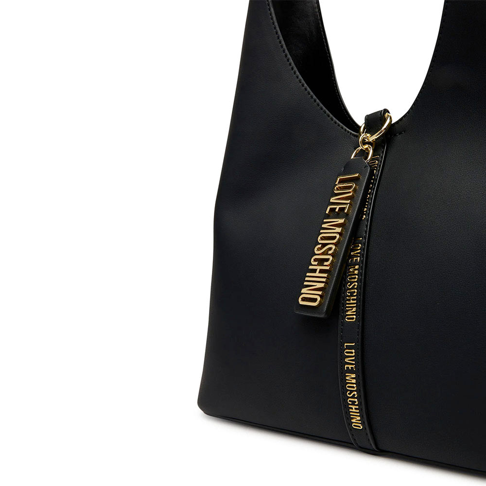Hobo Bag Donna LOVE MOSCHINO Nera con Charm Logato