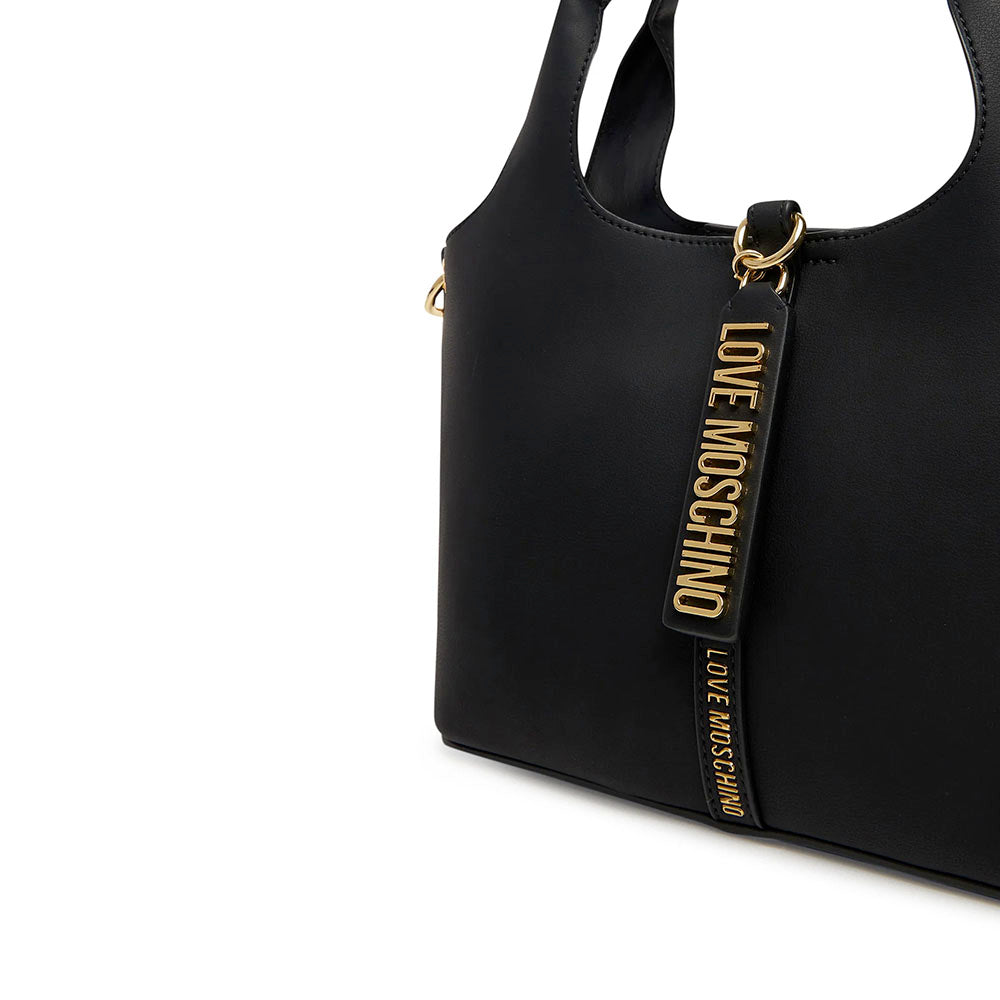 Borsa Donna a Mano LOVE MOSCHINO Nera con Charm Logato