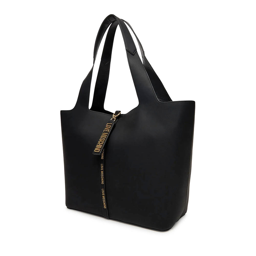 Shopping Bag Donna LOVE MOSCHINO Nera con Charm Logato