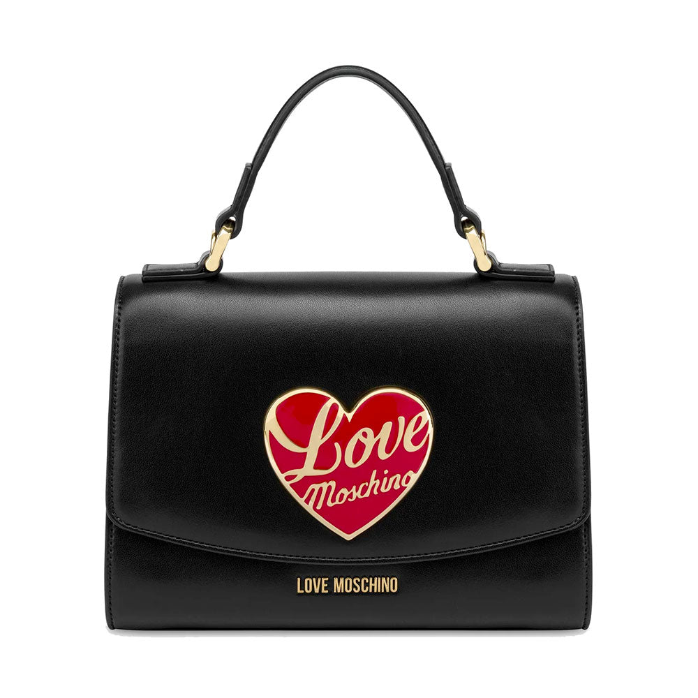 Borsa Donna a Mano LOVE MOSCHINO Nera con Cuore Logato
