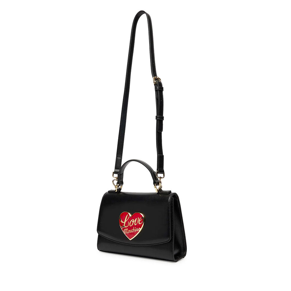 Borsa Donna a Mano LOVE MOSCHINO Nera con Cuore Logato