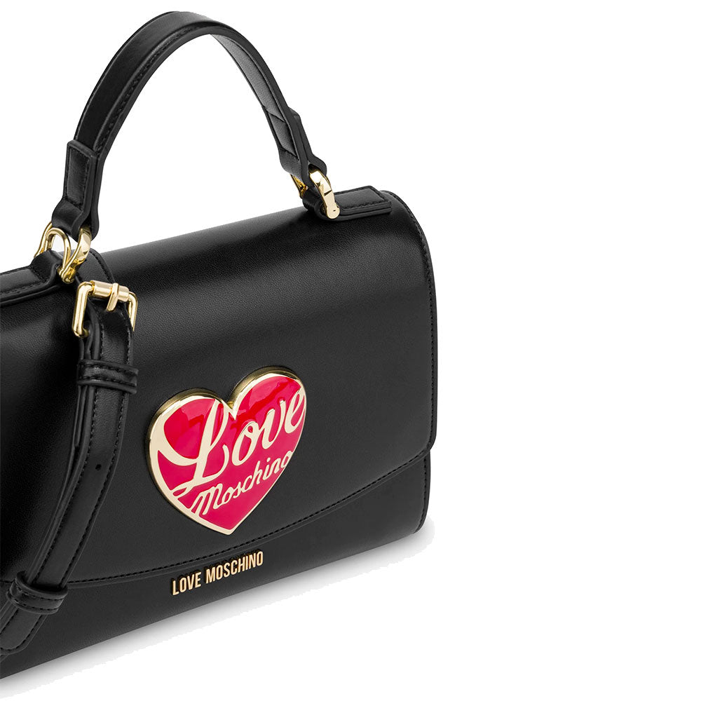 Borsa Donna a Mano LOVE MOSCHINO Nera con Cuore Logato