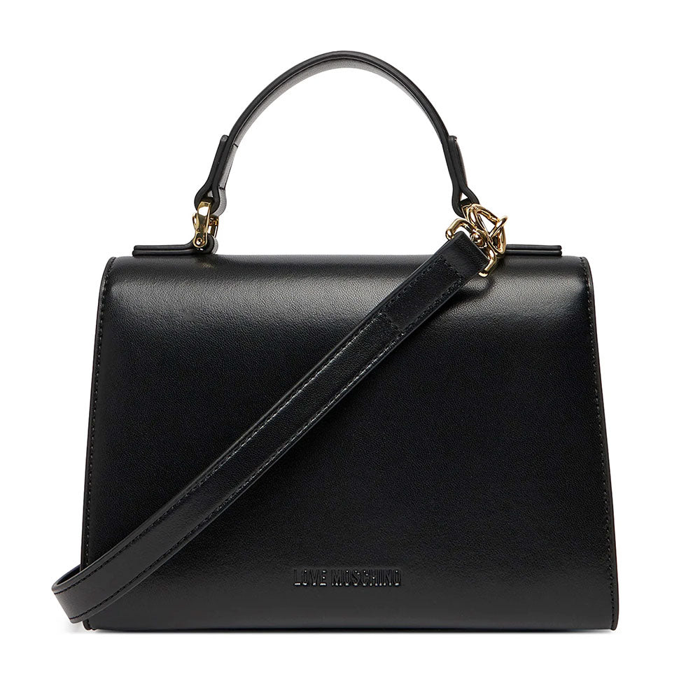 Borsa Donna a Mano LOVE MOSCHINO Nera con Cuore Logato