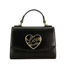 Borsa Donna a Mano LOVE MOSCHINO Nera con Cuore Logato Nero