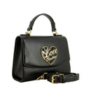 Borsa Donna a Mano LOVE MOSCHINO Nera con Cuore Logato Nero