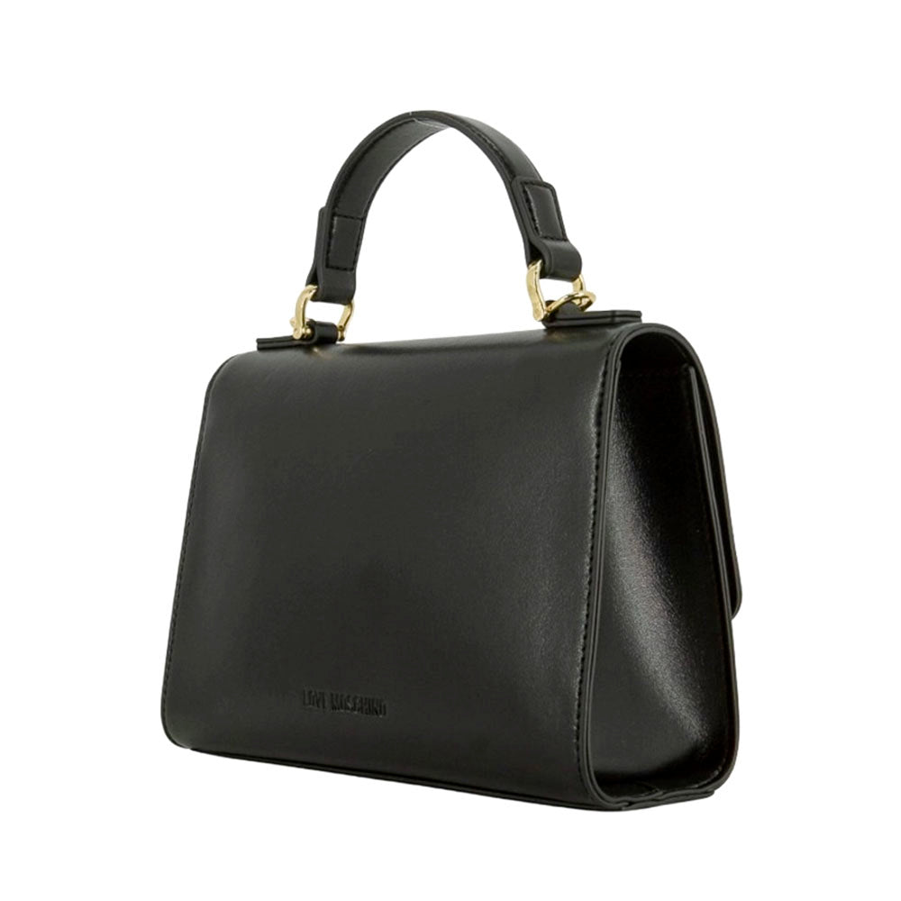 Borsa Donna a Mano LOVE MOSCHINO Nera con Cuore Logato Nero