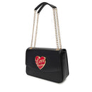 Borsa a Spalla e a Tracolla LOVE MOSCHINO Nera con Cuore Rosso con Logo
