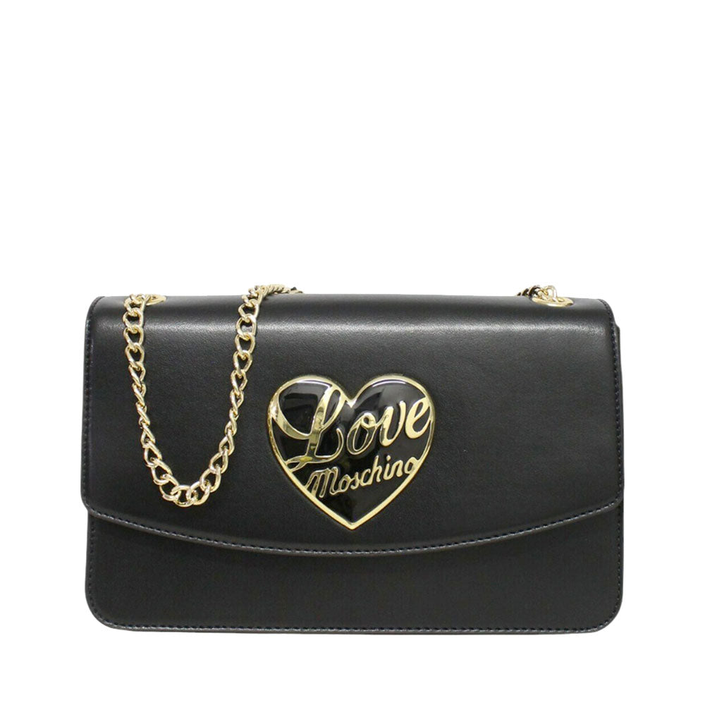 Borsa a Spalla e a Tracolla LOVE MOSCHINO Nera con Cuore Nero con Logo