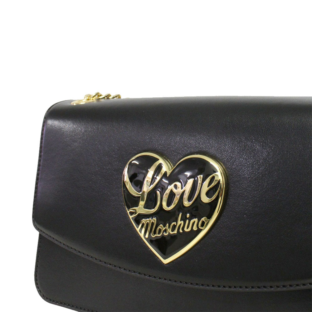 Borsa a Spalla e a Tracolla LOVE MOSCHINO Nera con Cuore Nero con Logo