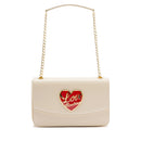 Borsa a Spalla e a Tracolla LOVE MOSCHINO Avorio con Cuore Rosso con Logo