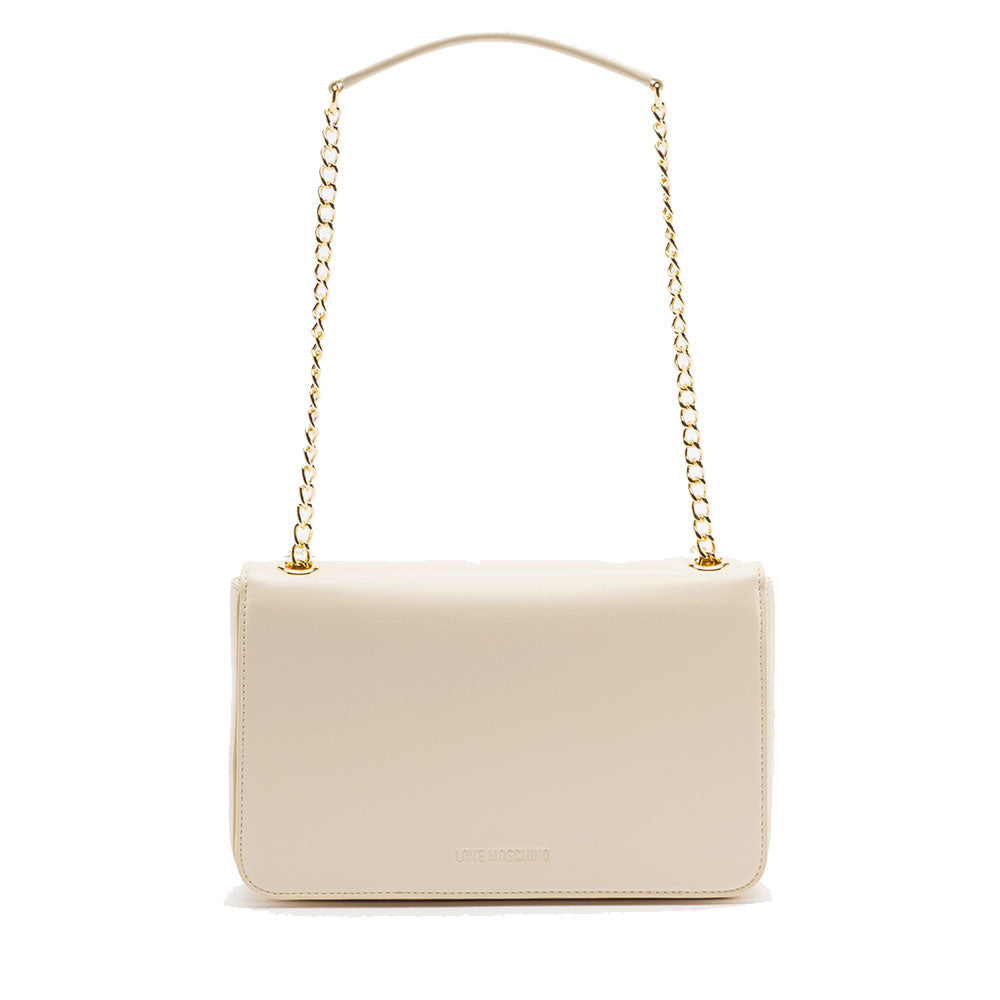 Borsa a Spalla e a Tracolla LOVE MOSCHINO Avorio con Cuore Rosso con Logo
