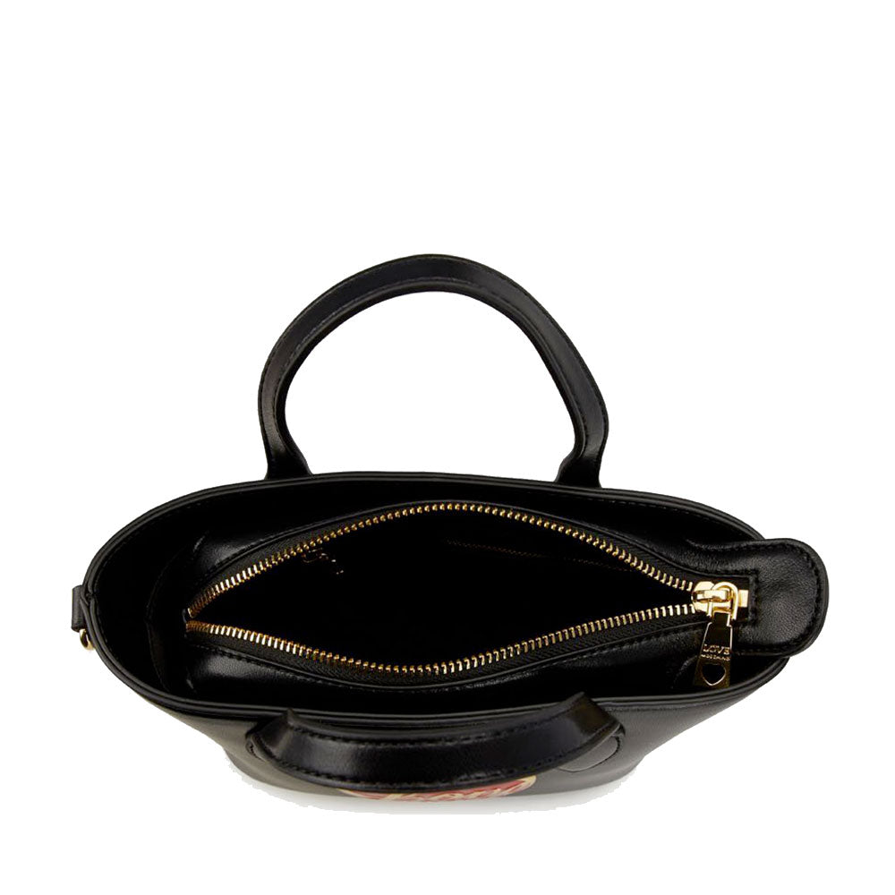 Borsa Donna a Mano LOVE MOSCHINO Nera con Cuore Rosso con Logo