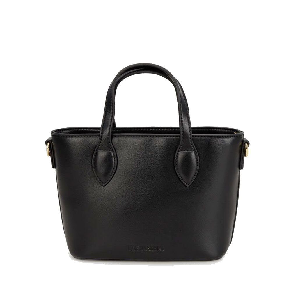 Borsa Donna a Mano LOVE MOSCHINO Nera con Cuore Rosso con Logo