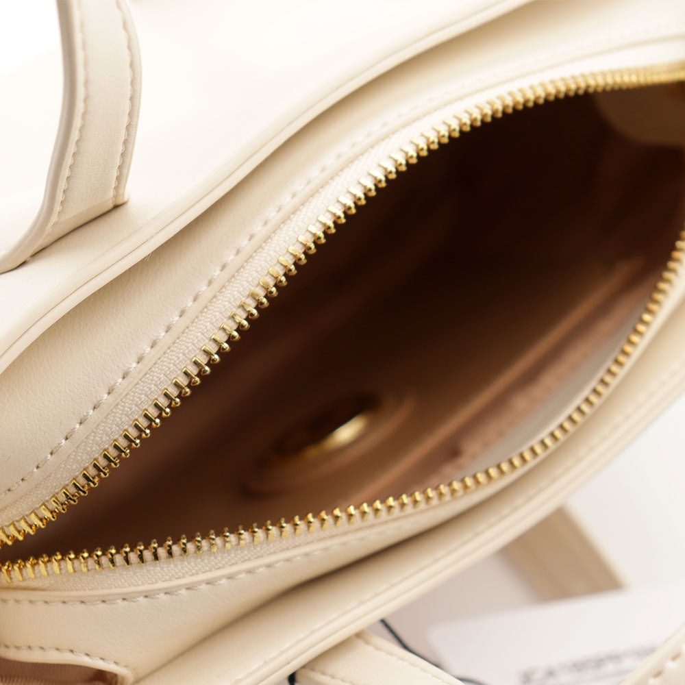 Borsa Donna a Mano LOVE MOSCHINO Avorio con Cuore Rosso con Logo