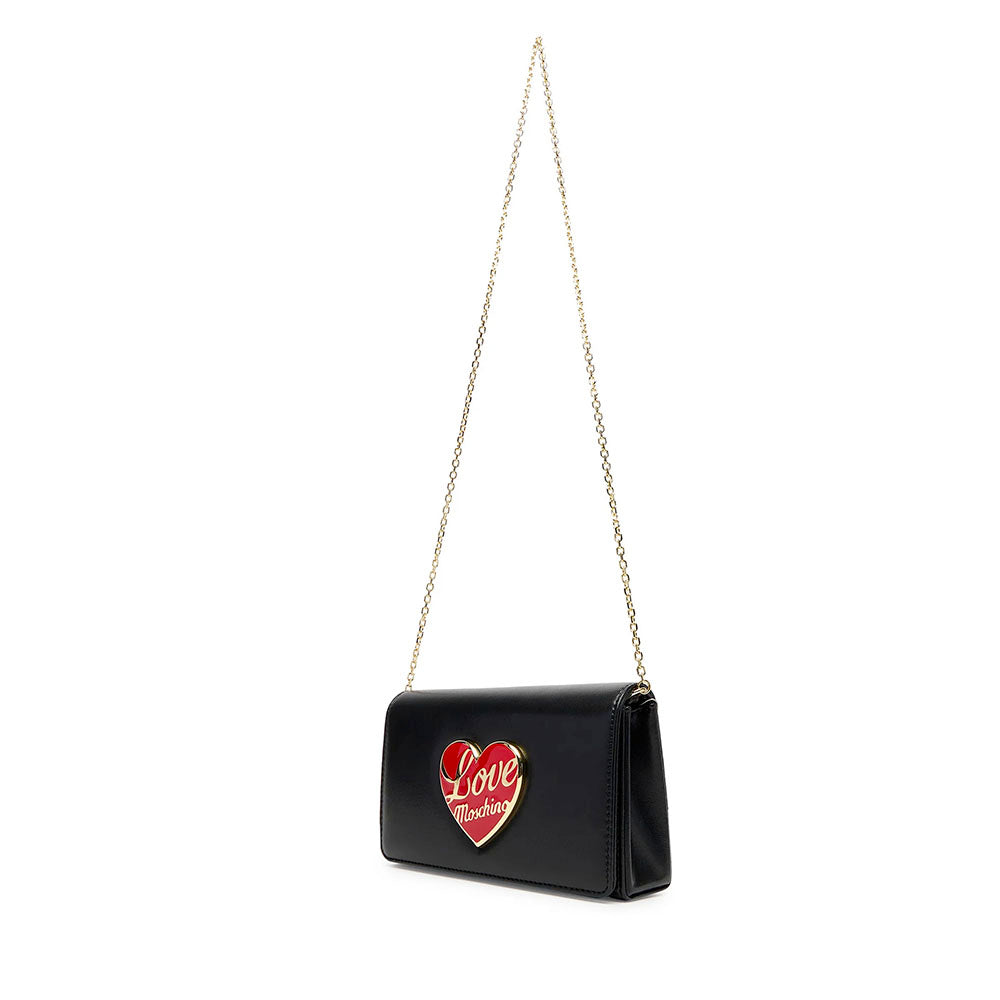 Clutch Donna con Tracolla LOVE MOSCHINO linea Smart Daily Bag Nera con Cuore Logato