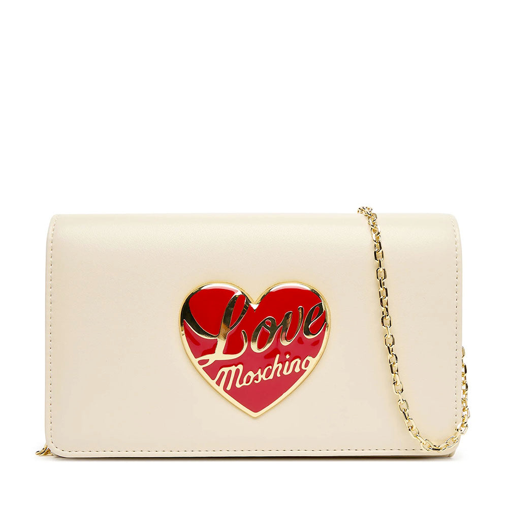 Clutch Donna con Tracolla LOVE MOSCHINO linea Smart Daily Bag Avorio con Cuore Logato