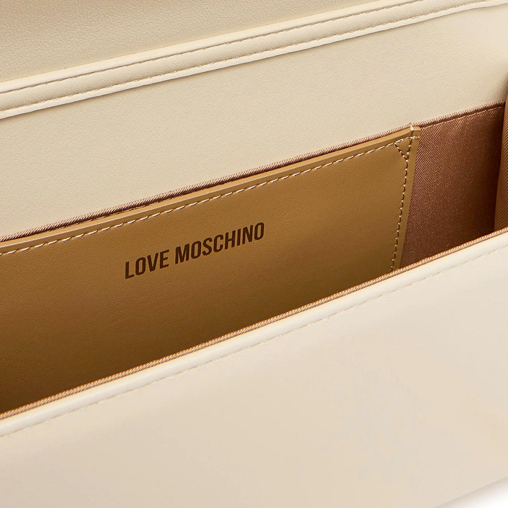 Clutch Donna con Tracolla LOVE MOSCHINO linea Smart Daily Bag Avorio con Cuore Logato