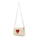 Clutch Donna con Tracolla LOVE MOSCHINO linea Smart Daily Bag Avorio con Cuore Logato