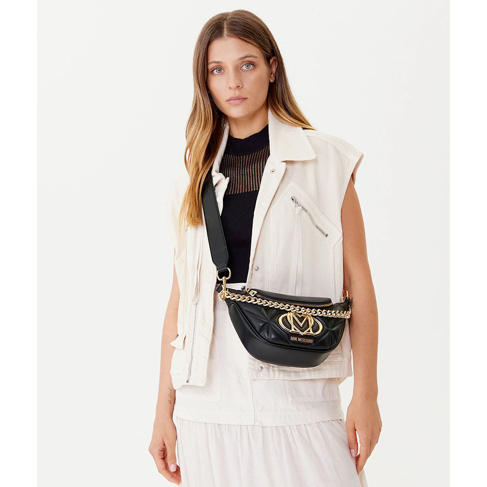 Borsa Donna a Spalla e Tracolla LOVE MOSCHINO linea Embossed Trapuntata Nera