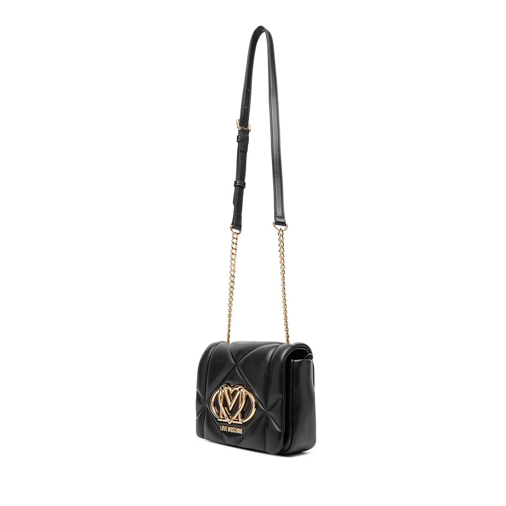 Borsa Mini Donna a Tracolla LOVE MOSCHINO linea Embossed Trapuntata Nera
