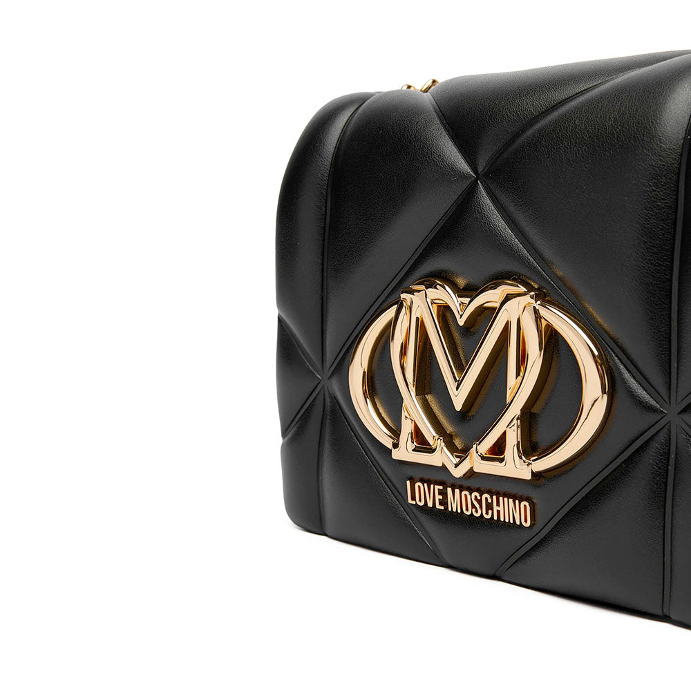 Borsa Mini Donna a Tracolla LOVE MOSCHINO linea Embossed Trapuntata Nera