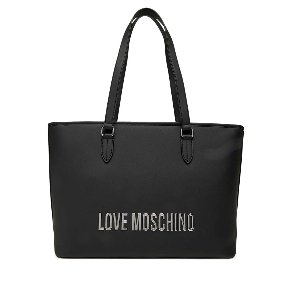 Borsa Donna Shopping LOVE MOSCHINO linea Bold Bag colore Nero e Nikel