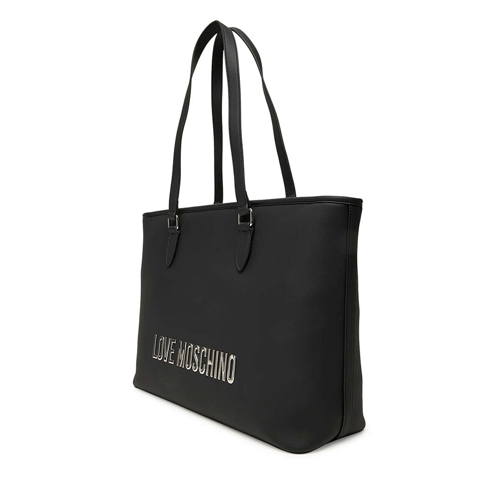 Borsa Donna Shopping LOVE MOSCHINO linea Bold Bag colore Nero e Nikel