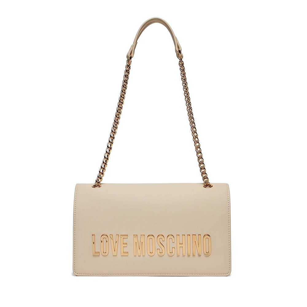 Damen-Schulter- und Umhängetasche LOVE MOSCHINO Bold Bag-Linie in der Farbe Elfenbein