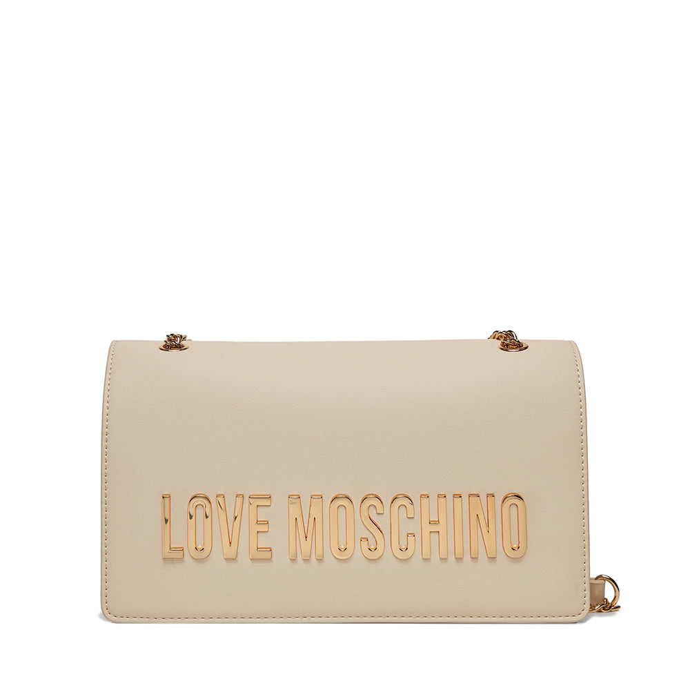 Damen-Schulter- und Umhängetasche LOVE MOSCHINO Bold Bag-Linie in der Farbe Elfenbein