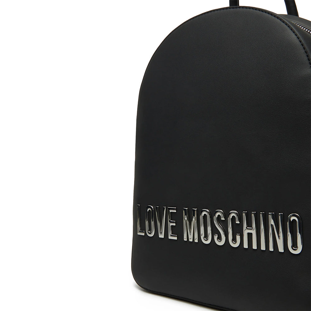 LOVE MOSCHINO Damen Rucksack, Bold Bag Line, Schwarz und Nikel