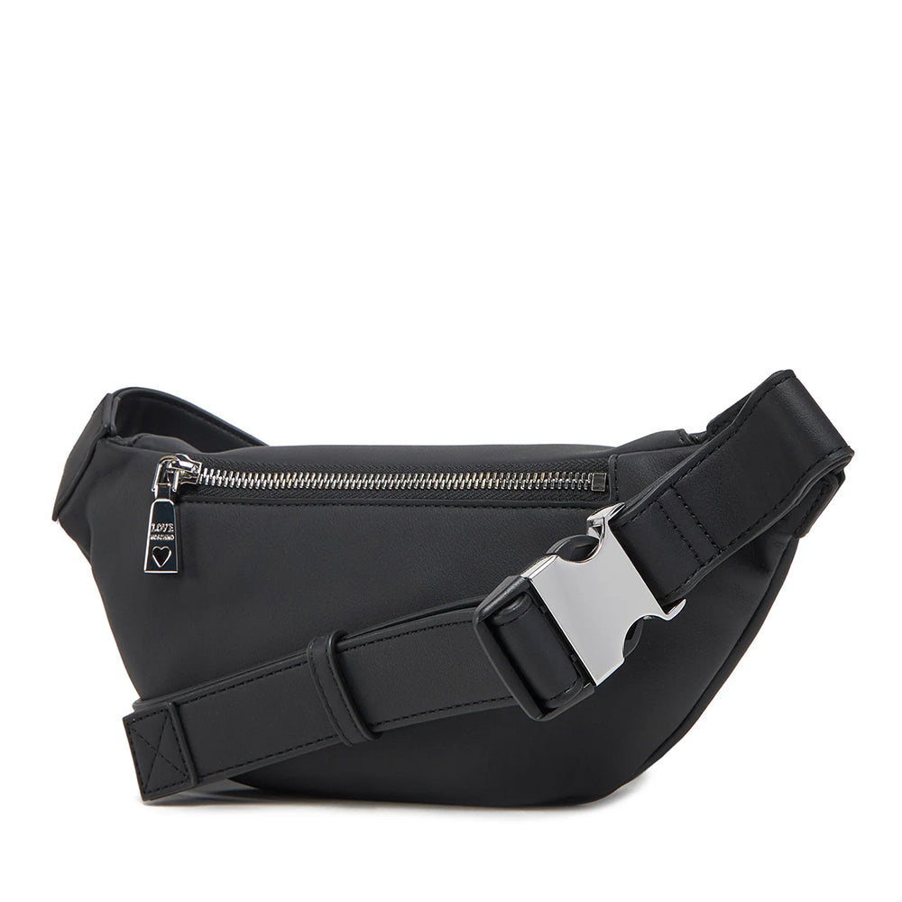 Marsupio Donna LOVE MOSCHINO linea Bold Bag Nero e Nikel