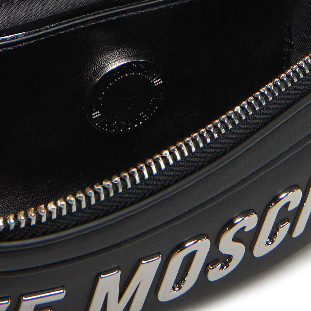 Marsupio Donna LOVE MOSCHINO linea Bold Bag Nero e Nikel