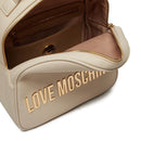 Kleiner Damenrucksack LOVE MOSCHINO Maxi-Schriftzug Elfenbeinlinie