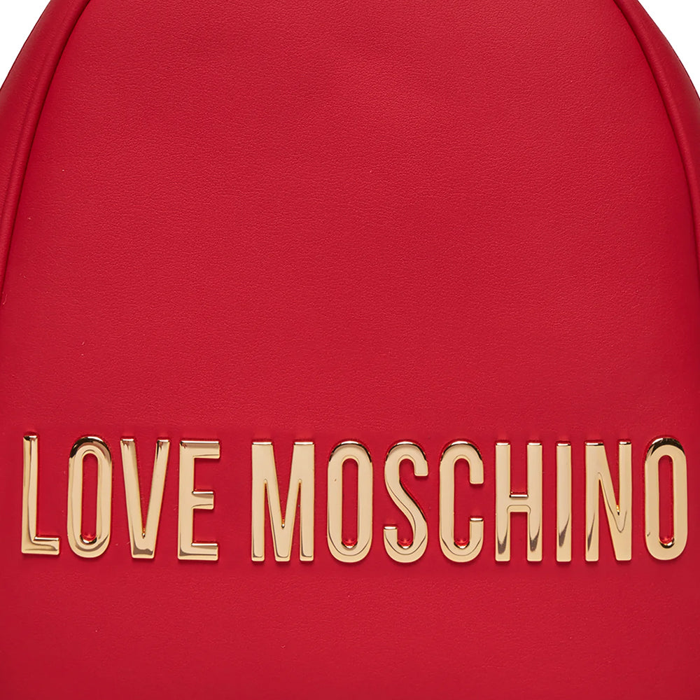 Kleiner Damenrucksack LOVE MOSCHINO Maxi-Schriftzug Rote Linie