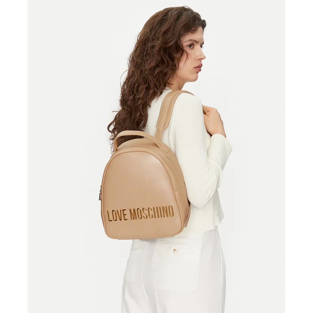 Zaino Donna Small LOVE MOSCHINO linea Maxi Lettering Metallic Gold