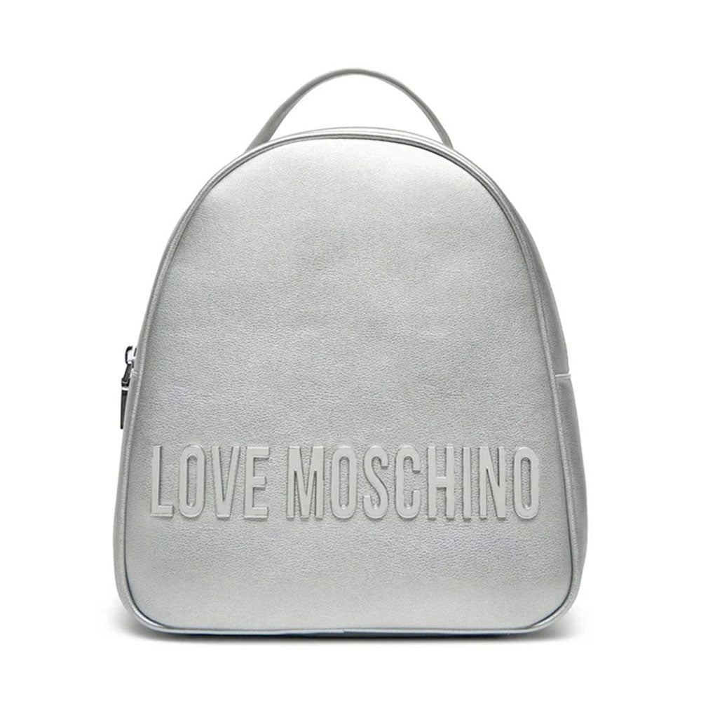 Zaino Donna Small LOVE MOSCHINO linea Maxi Lettering Metallic Silver
