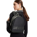 Zaino Donna Small LOVE MOSCHINO linea Maxi Lettering Nero e Nikel